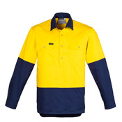 Syzmik Workwear Mens Hi Vis Closed Front L/S Shirt